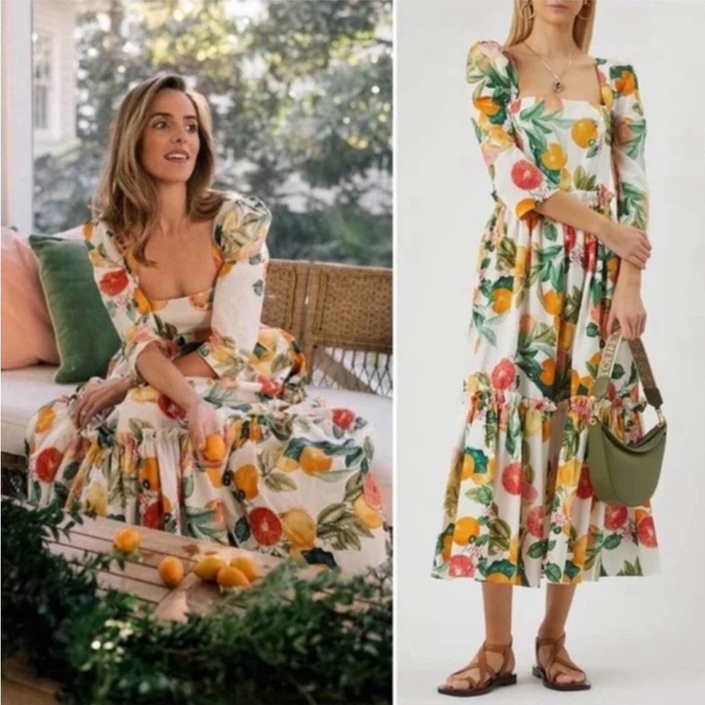 Cara Cara Floral Citrus Midi Dress